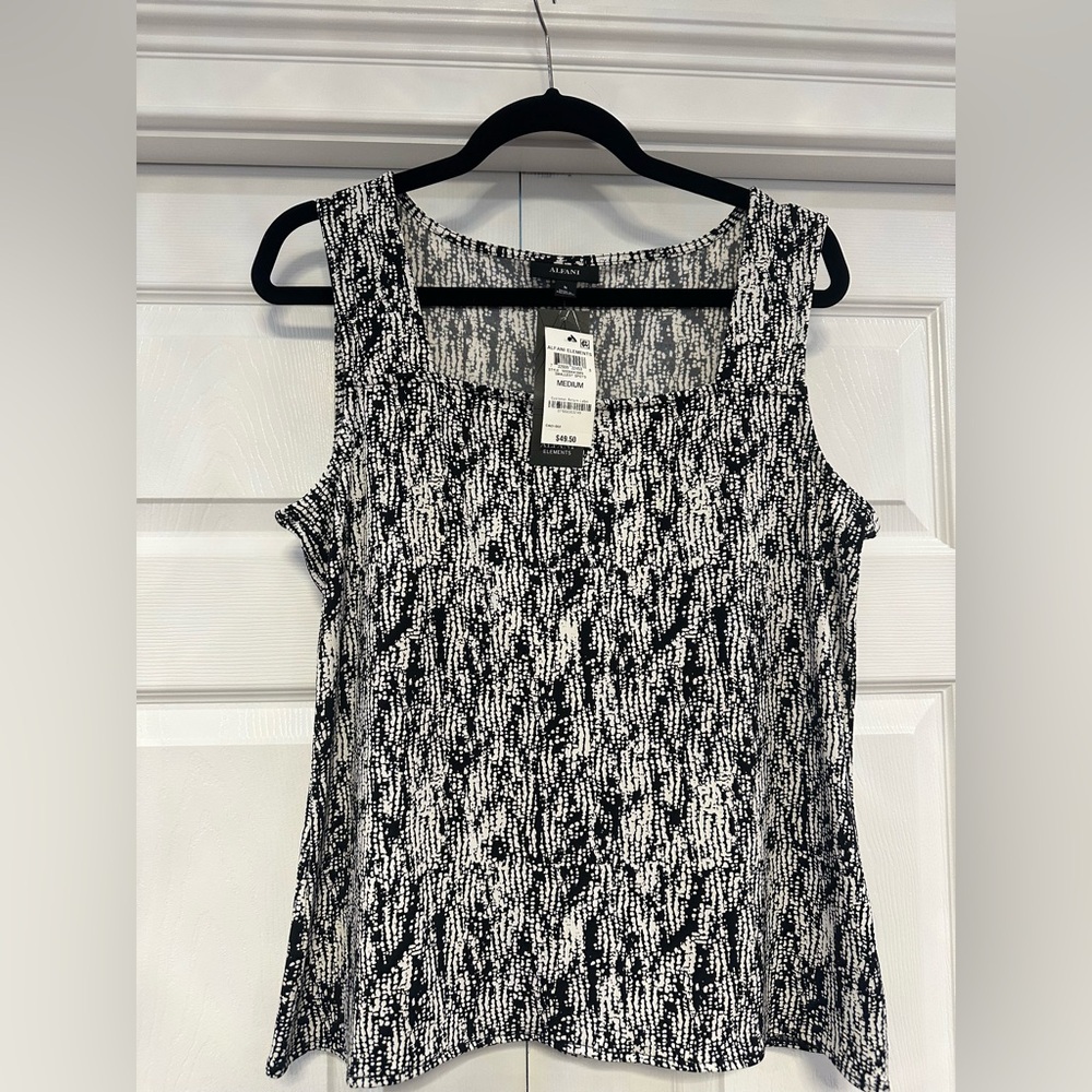 Alfani Black and White Sleeveless Tank Top